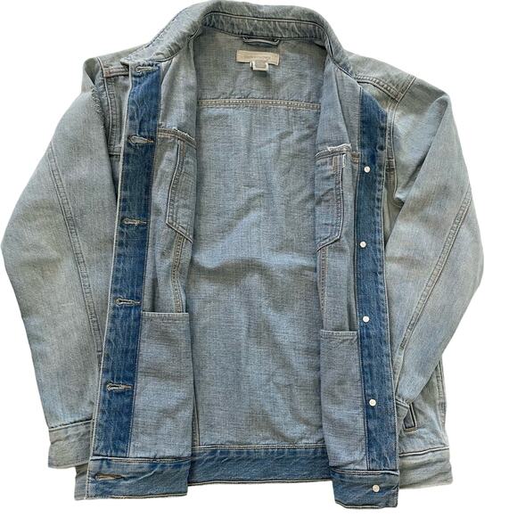 Outerknown The Tides Trucker Jean Jacket Oversized Long Light Wash Unisex Small - Picture 4 of 7